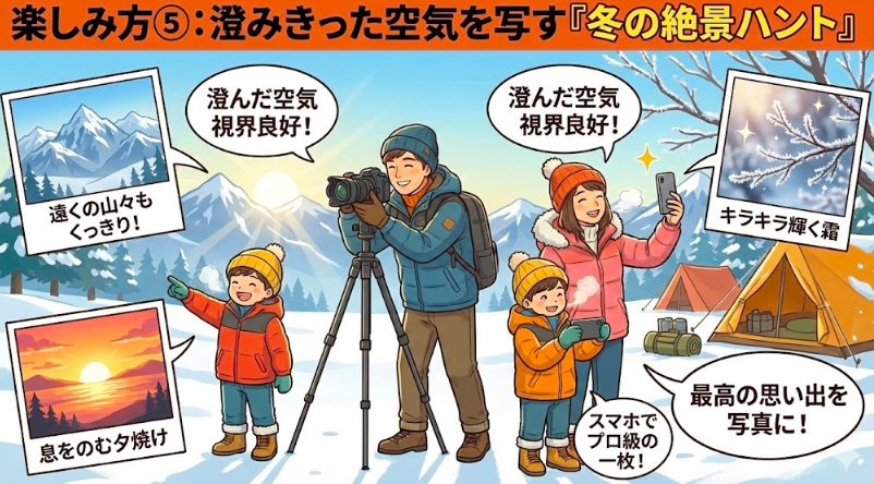 楽しみ方⑤：澄みきった空気を写す「冬の絶景ハント」