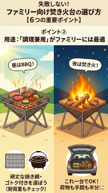 ポイント② 用途：「調理兼用」がファミリーには最適