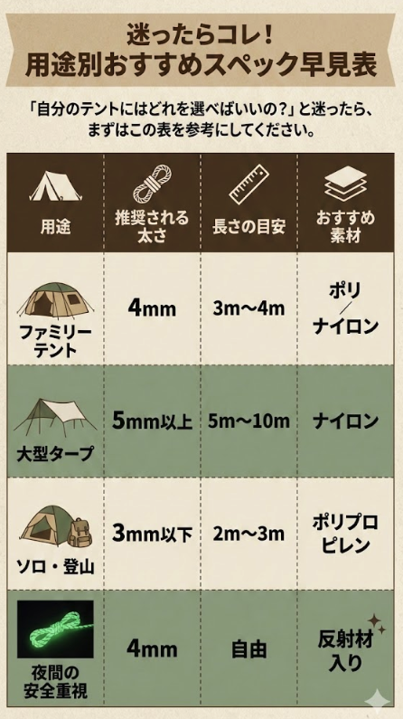 ▼ 迷ったらコレ！用途別おすすめスペック早見表