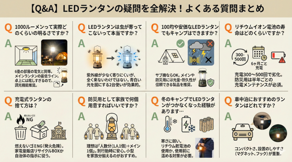 【Q&A】LEDランタンの疑問を全解決！よくある質問まとめ