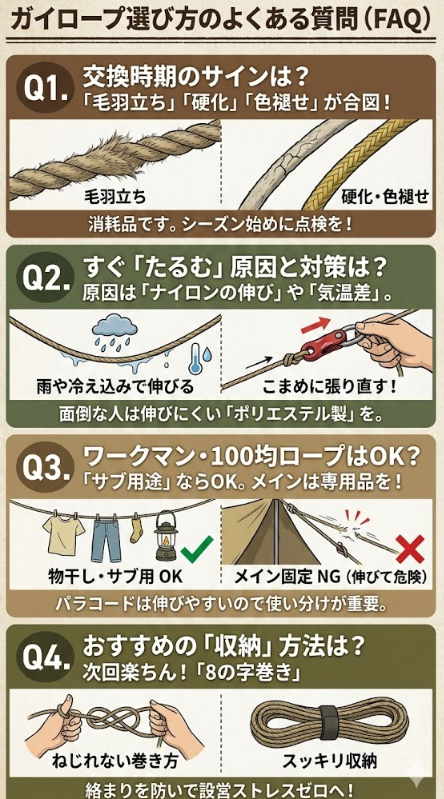 ガイロープ選び方のよくある質問（FAQ）