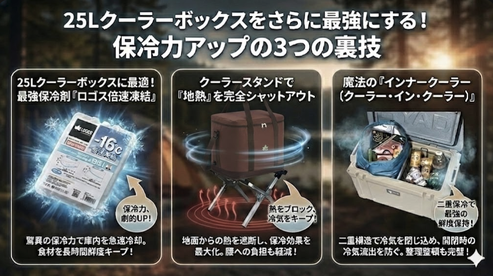 25Lクーラーの性能を「限界突破」させる！保冷力最強にする3つの裏技