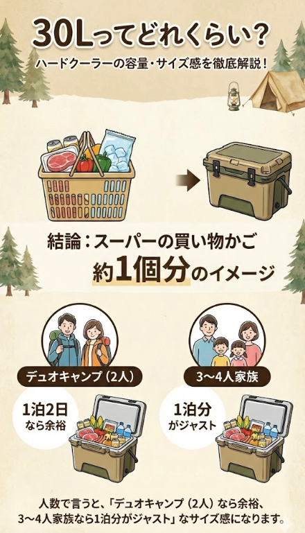30Lハードクーラーには実際にどれくらい入る？（容量・サイズ感）