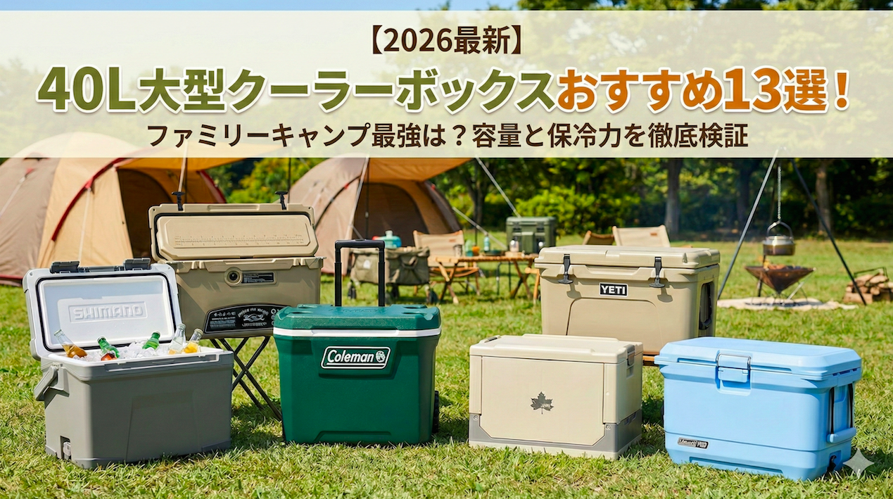 40L大型クーラーボックスおすすめ13選！ファミリーキャンプ最強は？容量と保冷力を徹底検証