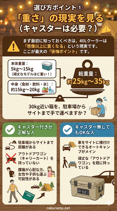 ポイント① 「重さ」の現実を見る（キャスターは必要？）