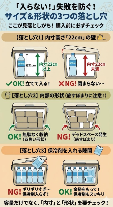 2. 「入らない！」を防ぐサイズと形状の確認