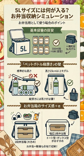 5Lサイズには何が入る？「お弁当」収納シミュレーション