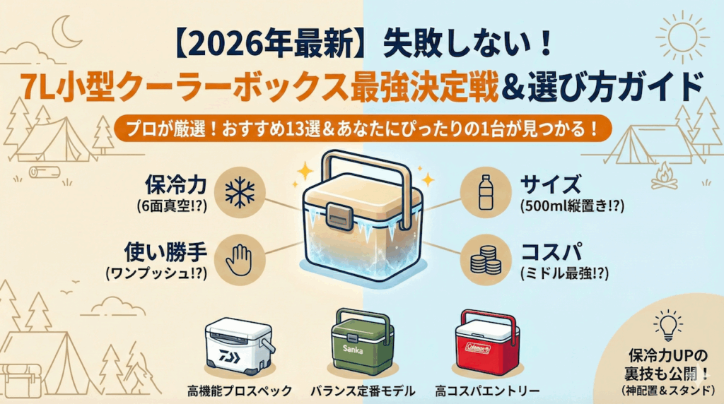 【2026最新】小型クーラーボックス最強13選！7Lに500mlは何本入る？氷が溶けない選び方