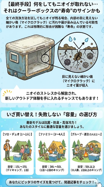 【最終手段】何をしてもニオイが取れない…それはクーラーボックスの“寿命”のサインかも