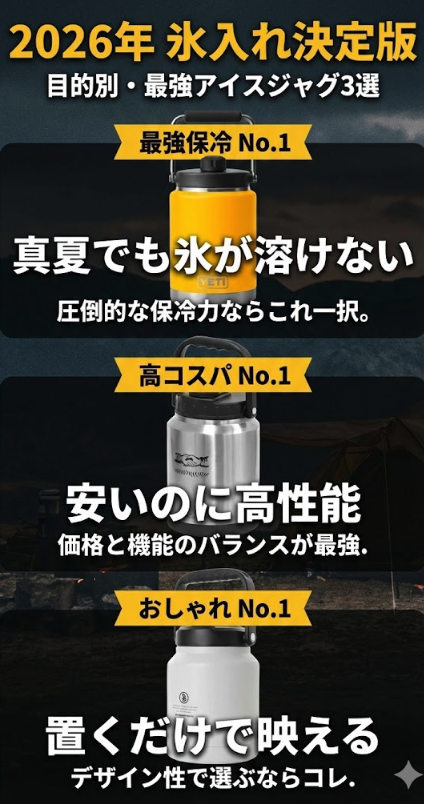 【目的別】キャンプスタイルに合うアイスジャグ・コンテナおすすめランキング