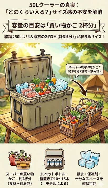 容量の目安は「買い物かご 2杯分」