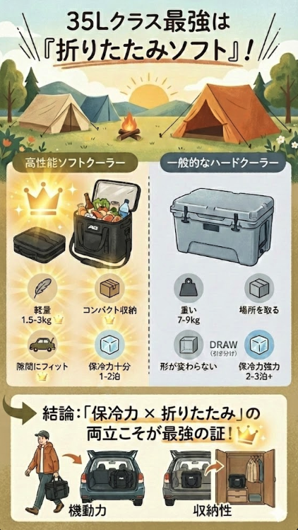 【検証】35Lクラス ソフト vs ハード 比較