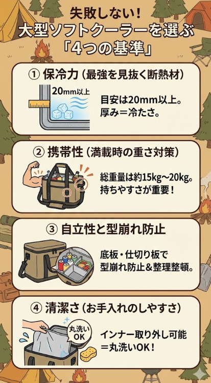 失敗しない！大型ソフトクーラーを選ぶ「4つの基準」