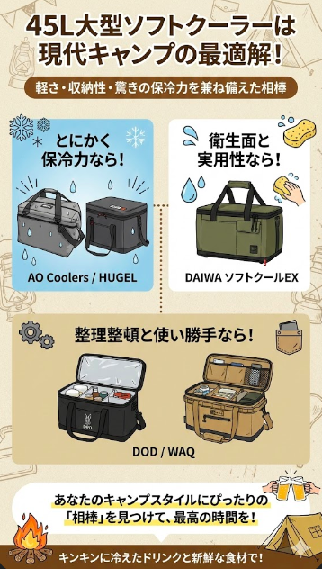 最強の45Lソフトクーラーで、収納の悩みから解放されよう！