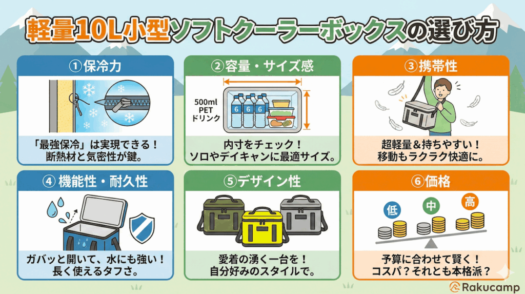 軽量10L小型ソフトクーラーボックスの選び方