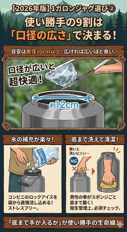 ② 使い勝手の9割は「口径の広さ」で決まる