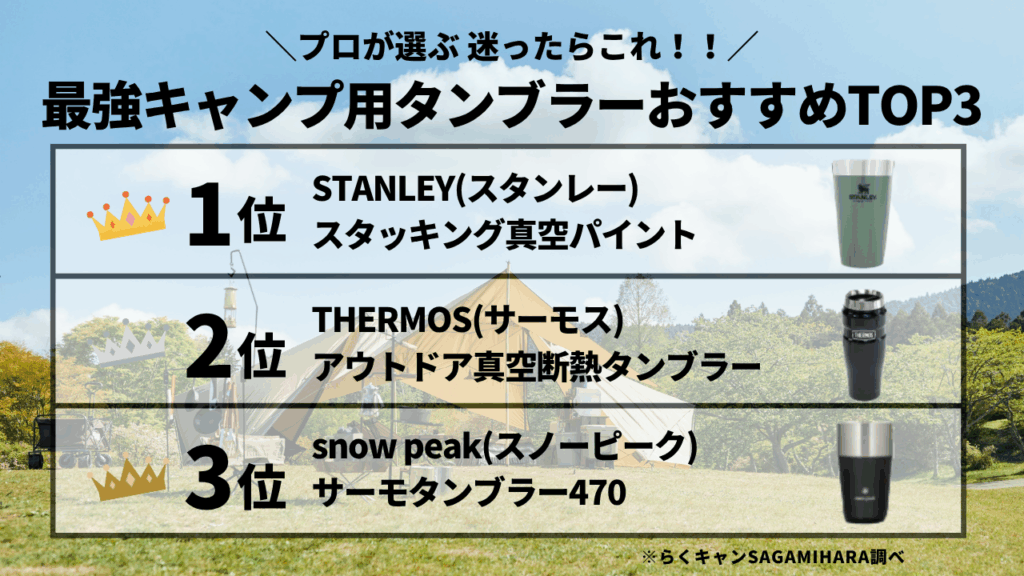 【結論】迷ったらこれ！最強キャンプ用タンブラーおすすめTOP3