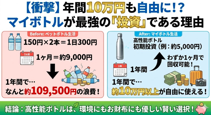 年間10万円！マイボトルで驚くほどの節約効果を実感