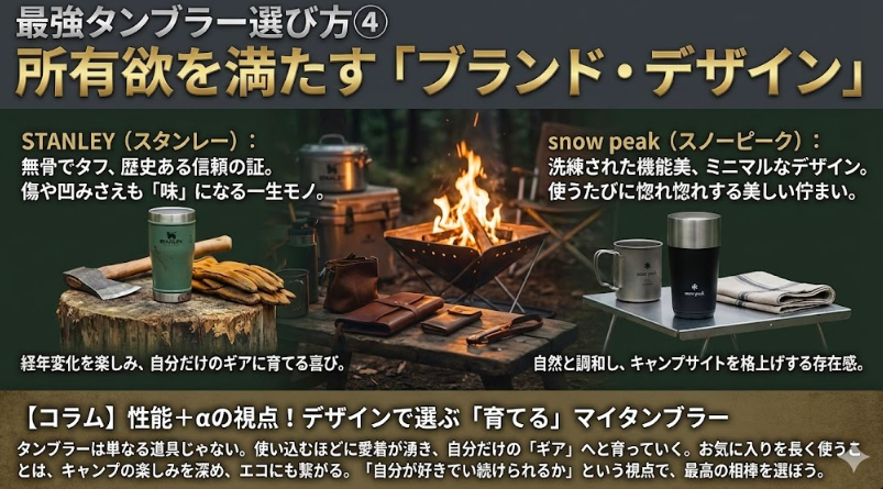 最強タンブラー選び方④ 所有欲を満たす「ブランド・デザイン」