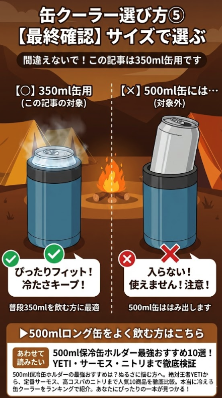 缶クーラー選び方⑤【最終確認】サイズで選ぶ