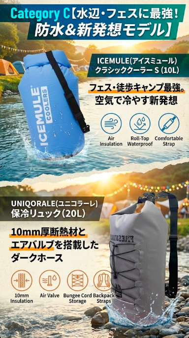 Category C【水辺・フェスに最強！防水＆新発想モデル】