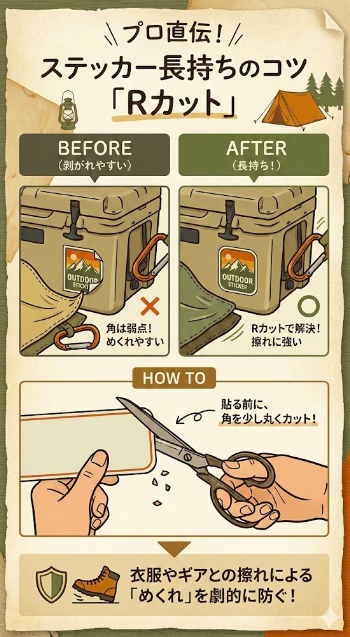 メンテナンス：端っこが剥がれない「Rカット」