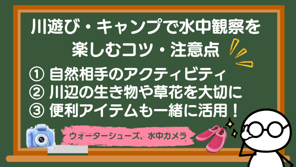 川遊び・キャンプで水中観察を楽しむコツ・注意点