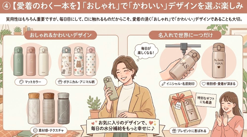 ④【愛着のわく一本を】「おしゃれ」で「かわいい」デザインを選ぶ楽しみ