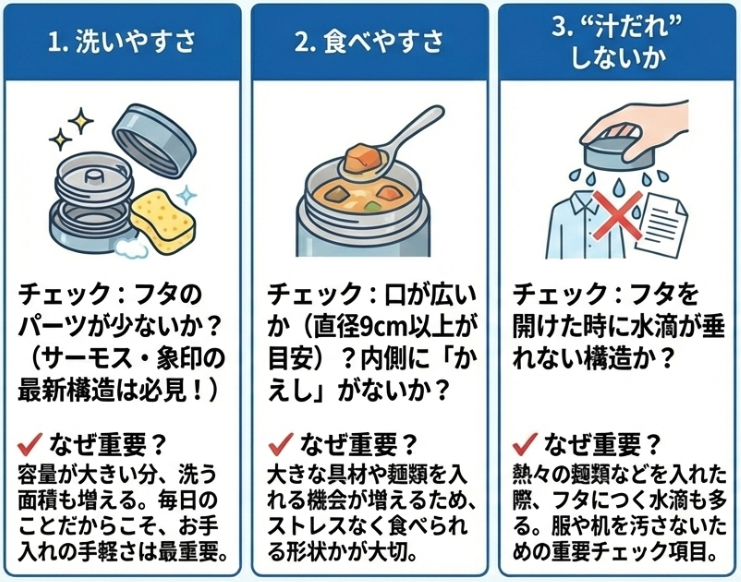 500mLスープジャー選びの5つのポイント1,2,3