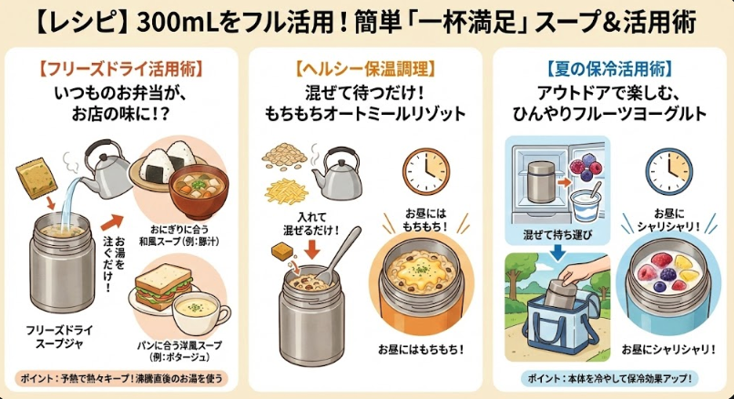 【レシピ】300mLをフル活用！簡単「一杯満足」スープ＆活用術