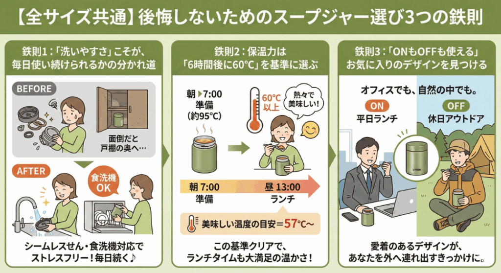【全サイズ共通】後悔しないためのスープジャー選び3つの鉄則