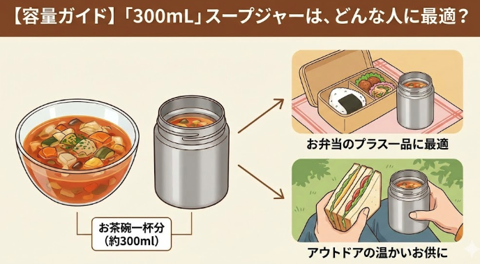 【容量ガイド】「300mL」スープジャーは、どんな人に最適？