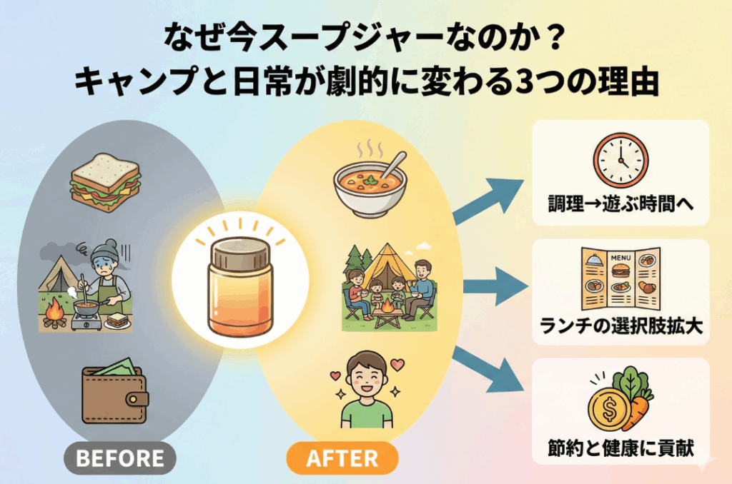 なぜ今スープジャーなのか？キャンプと日常が劇的に変わる3つの理由