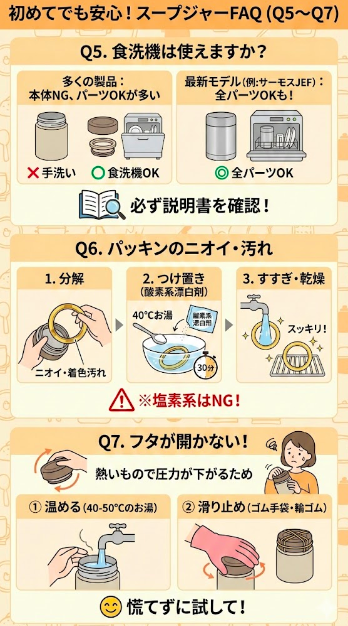 初めてでも安心！400mLスープジャーのよくある質問（FAQ）5~7
