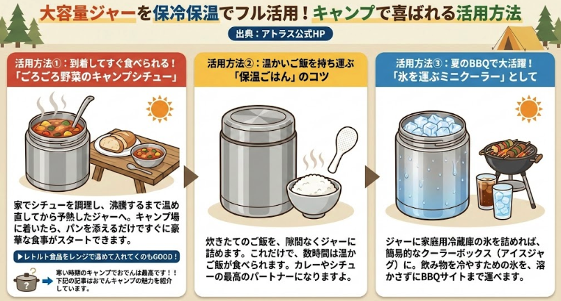 大容量ジャーを保冷保温でフル活用！キャンプで喜ばれる活用方法