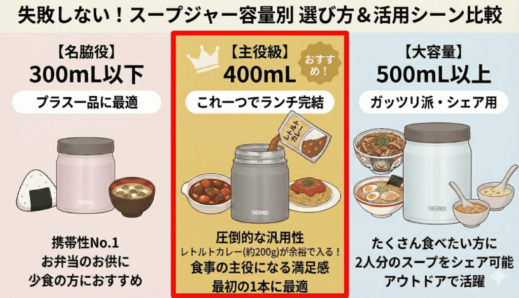 最初に知りたい！スープジャーの容量の基本｜なぜ「400mL」が最強なのか？