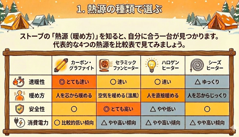 1. 熱源の種類で選ぶ