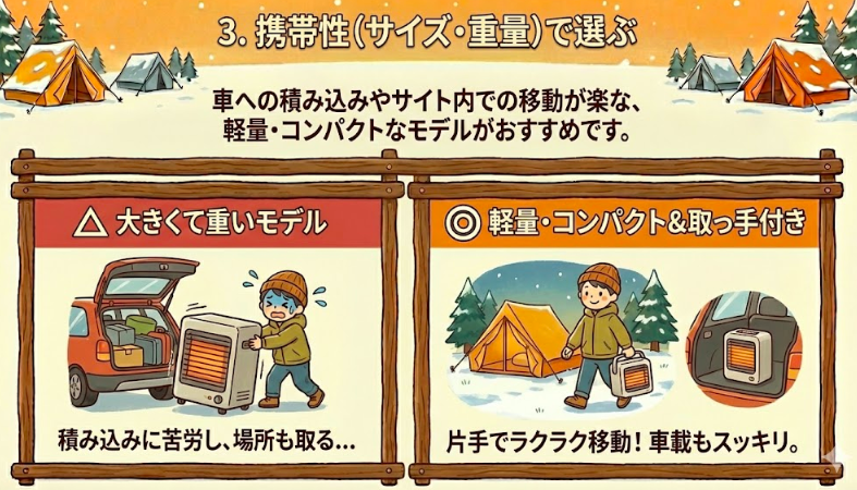 3. 携帯性（サイズ・重量）で選ぶ