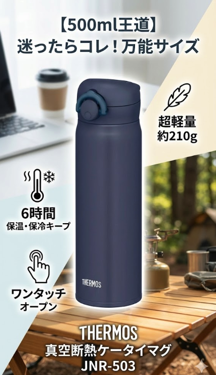 【500ml定番サイズ】通勤から軽いアウトドアまで万能な1本