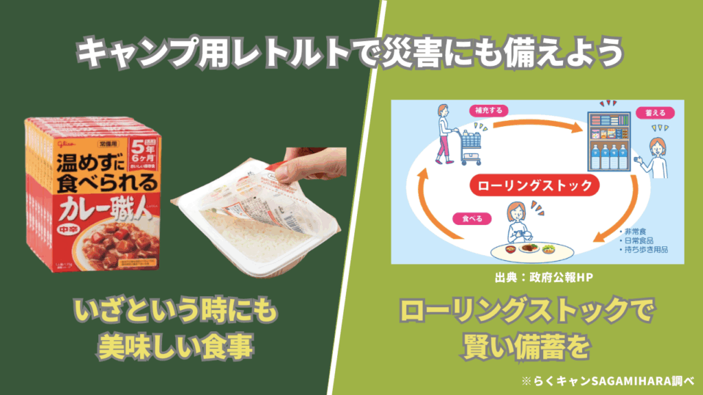 【豆知識】キャンプ用レトルトは、最高の「防災食」にもなる