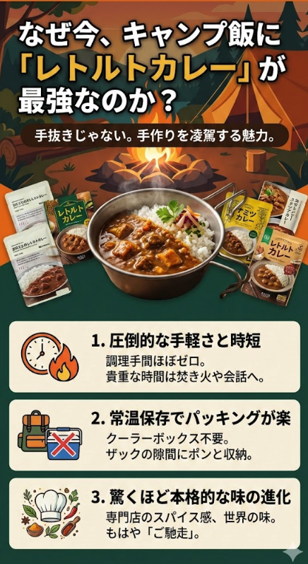 なぜ今、キャンプ飯に「レトルトカレー」が最強なのか？