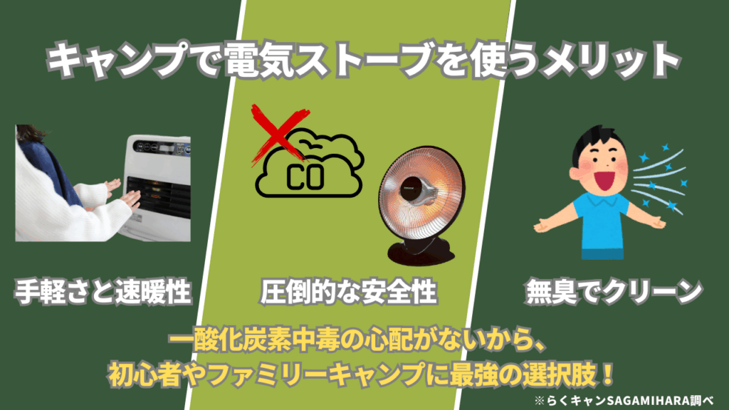 キャンプで電気ストーブを使うメリット