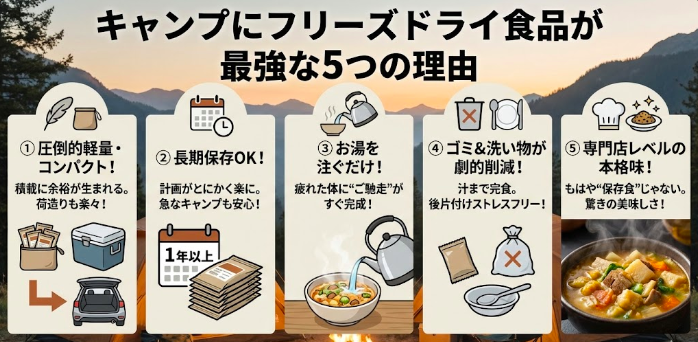 キャンプにフリーズドライ食品が最強な5つの理由