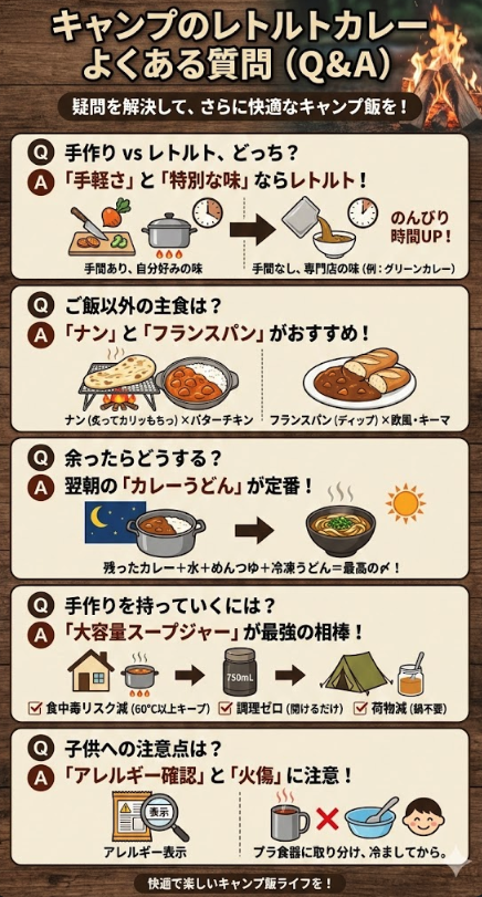 キャンプのレトルトカレーに関するよくある質問（Q&A）