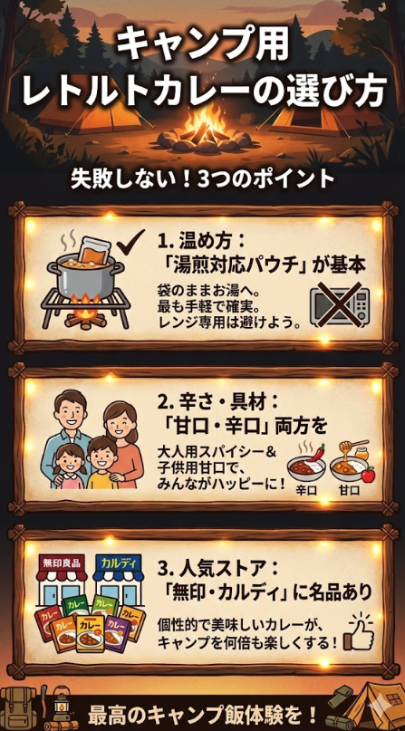 キャンプ用レトルトカレーの選び方