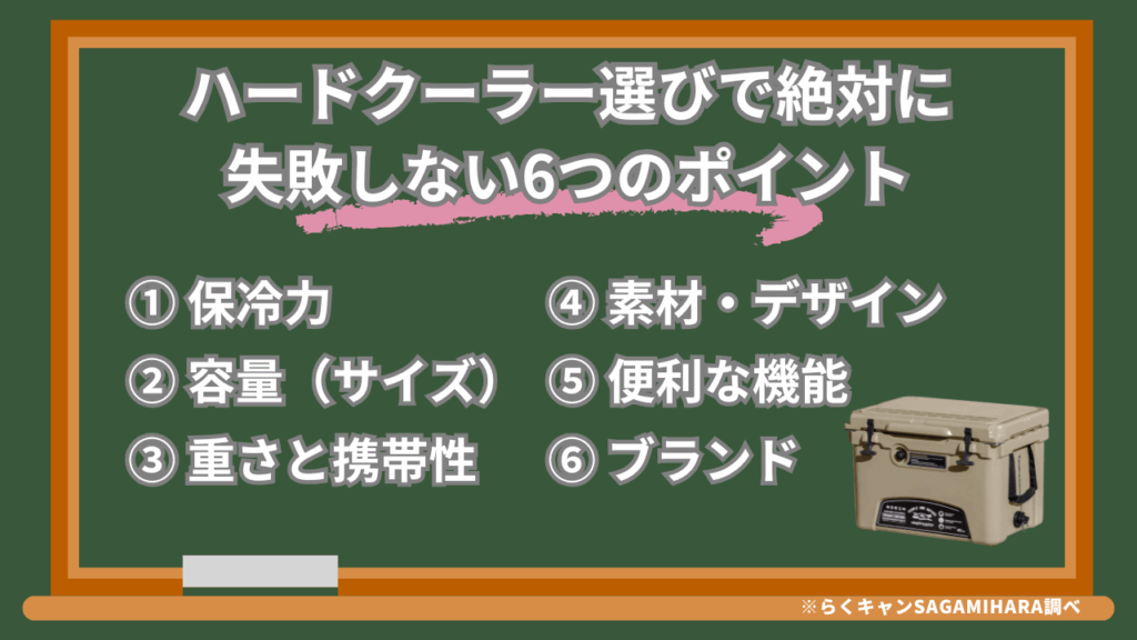 ハードクーラー選びで絶対に後悔しない6つのポイント