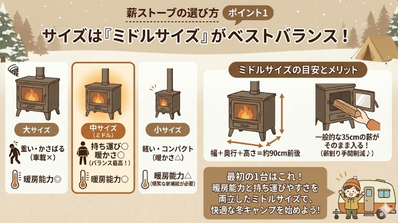 ポイント1：サイズは「ミドルサイズ」がベストバランス！