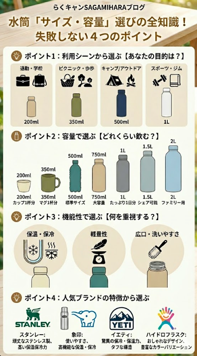 失敗しない水筒選びの4つのポイント