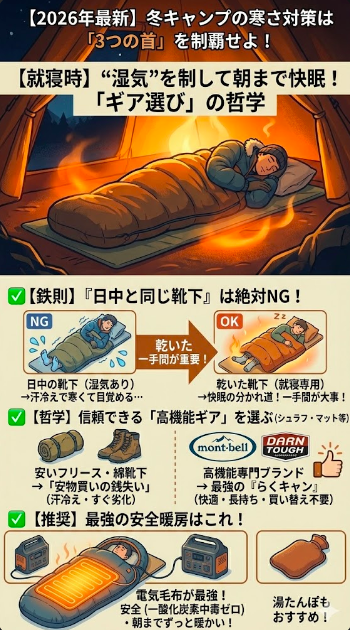 3. 【就寝時】 "湿気"を制して朝まで快眠する「ギア選び」の哲学