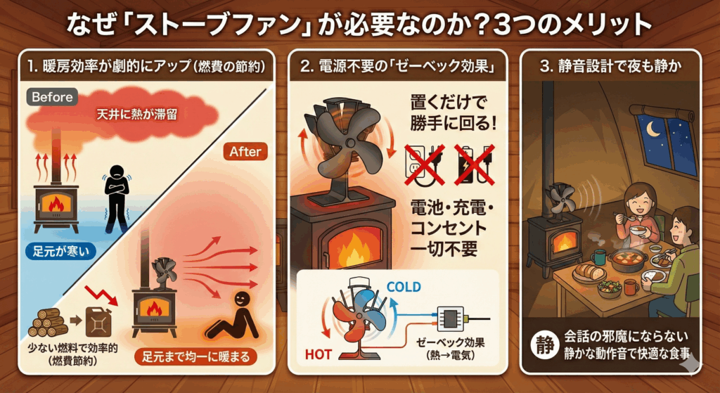 なぜ「ストーブファン」が必要なのか？3つのメリット